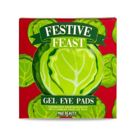Reuseable Cooling Gel Eye Pads Christmas Sprouts Festive Feast Mad Beauty