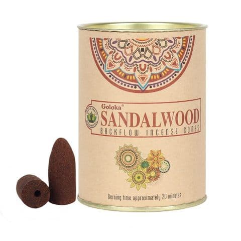 Sandalwood Backflow Incense Cones Goloka (Pack of 24)