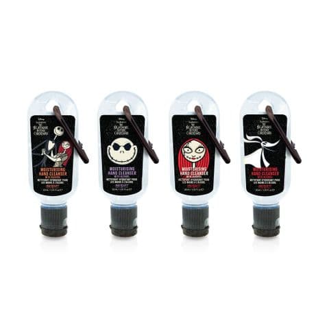 Set of 4 The Nightmare Before Christmas Clip & Clean Travel Hand Cleanser Gels 30ml Mad Beauty