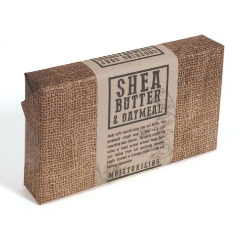 Shea Butter & Oatmeal Moisturising Exfoliating Glycerin Soap Slice - Bath Bubble & Beyond 120g