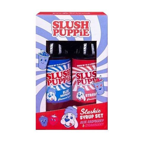 Slush Puppie Blue Raspberry & Strawberry Slushie Syrup Gift Set Fizz Creations 2 x 500ml