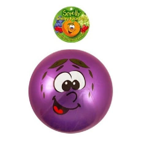 Smelly Fruits Smiley Face Foot Ball 25cm (Uninflated) Assorted Colours - 1 Supplied