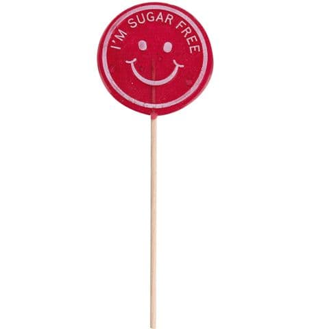 Strawberry - I'm Sugar Free Lolly No Added Sugar Large Stick Lollipop Candy UK 50g