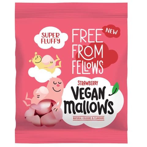 Strawberry Vegan Marshmallows Sweets Free From Fellows 105g