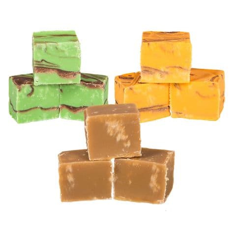 Vanilla, Florida Orange & Memphis Mint Mixed Flavours Luxury Hand Made Fudge Factory 600g