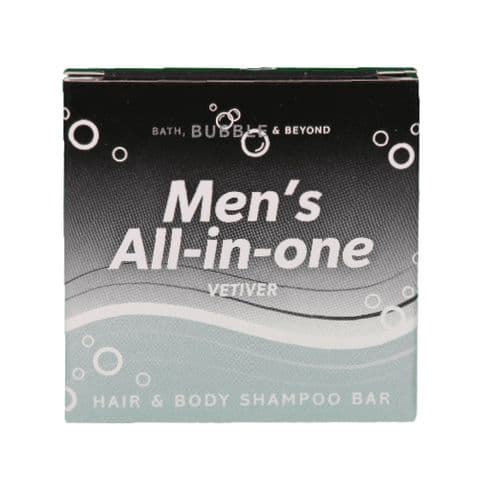 Vetiver Black Box Men's All-In-One Hair & Body Shampoo Bar - Bath Bubble & Beyond 50g