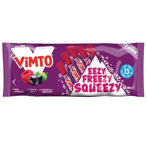 Vimto Eezy Freezzy Squeezy Ice Pops 600ml (Pack of 12)
