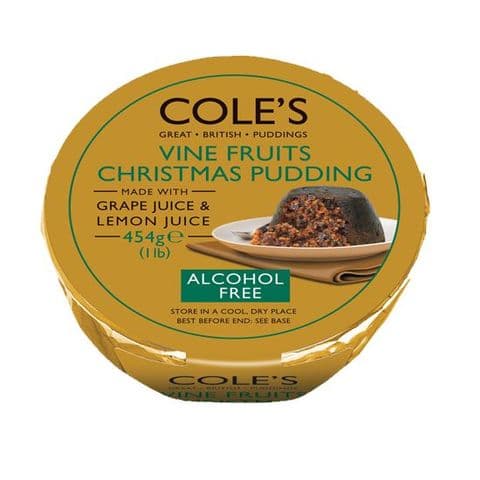 Vine Fruits Christmas Pudding Alcohol Free Cole's Great British Puddings 454g