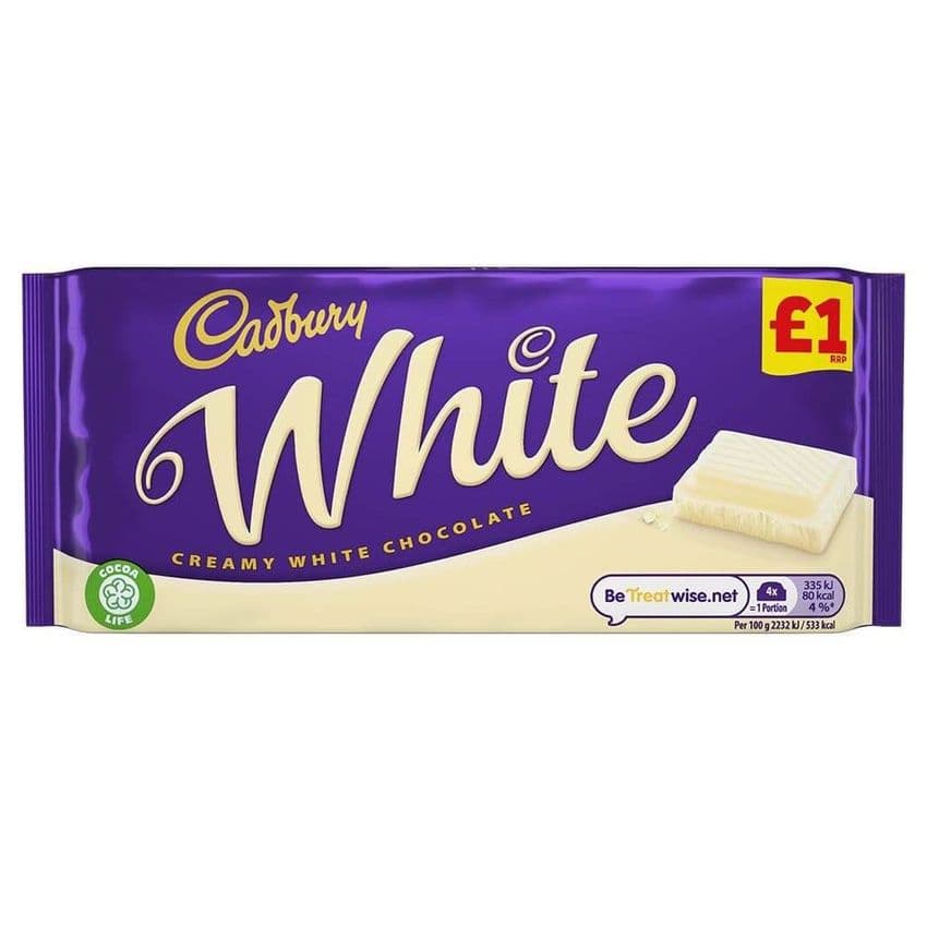 White Chocolate Bar Cadbury 90g
