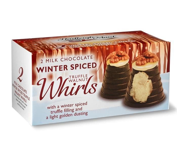 Winter Spiced Milk Chocolate Truffle Walnut Whirls Hadleigh Maid 92g
