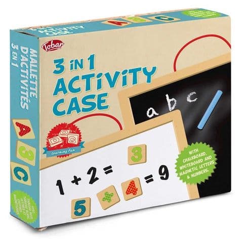 Wooden 3 In 1 Activity Case Educational Toy Age 3+ Tobar